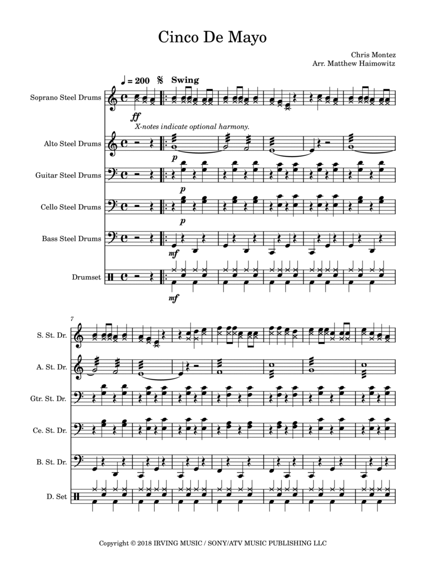 Cinco De Mayo Steel Drum Band scores gallery preview page 1