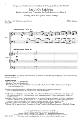 Let Us Go Rejoicing: Fanfare, Introit, and Procession for the Dedication of a Church (Choral Score)