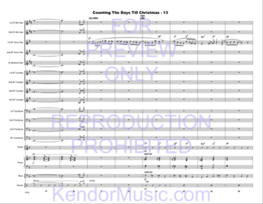 Counting The Days Till Christmas (Full Score) Jazz Ensemble scores gallery preview page 14