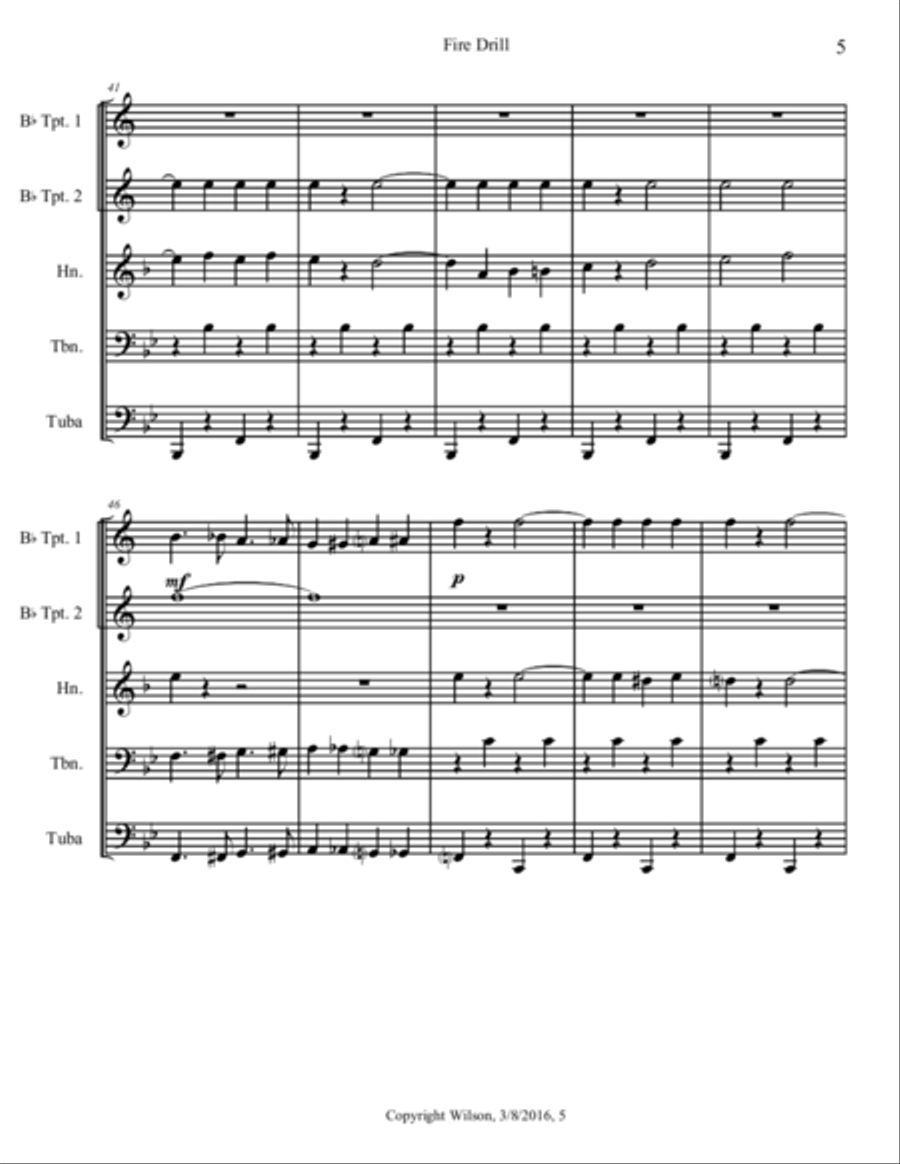 Fire Drill Brass Quintet scores gallery preview page 6