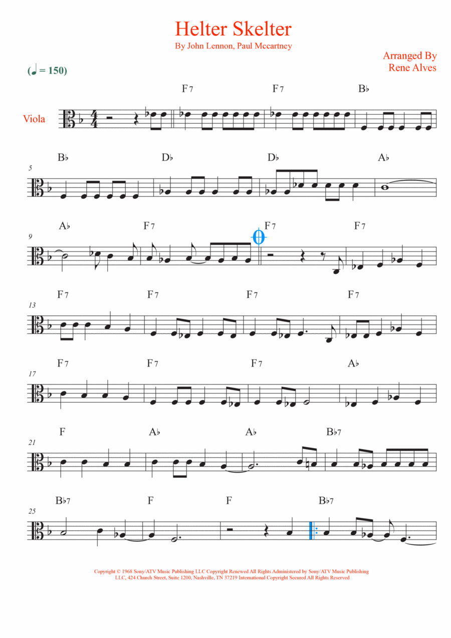 Helter Skelter Helter Skelter Viola Solo scores gallery preview page 1