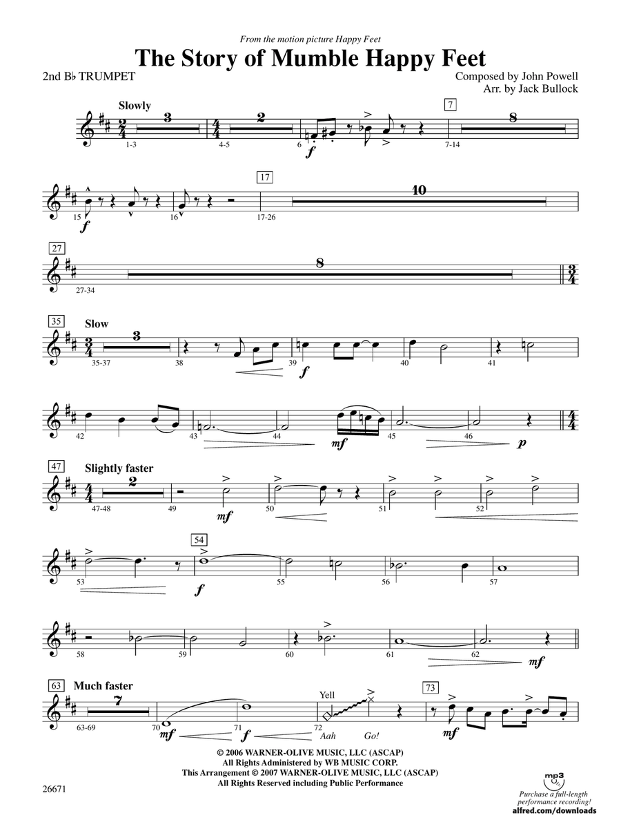 The Story of Mumble Happy Feet: 2nd B-flat Trumpet