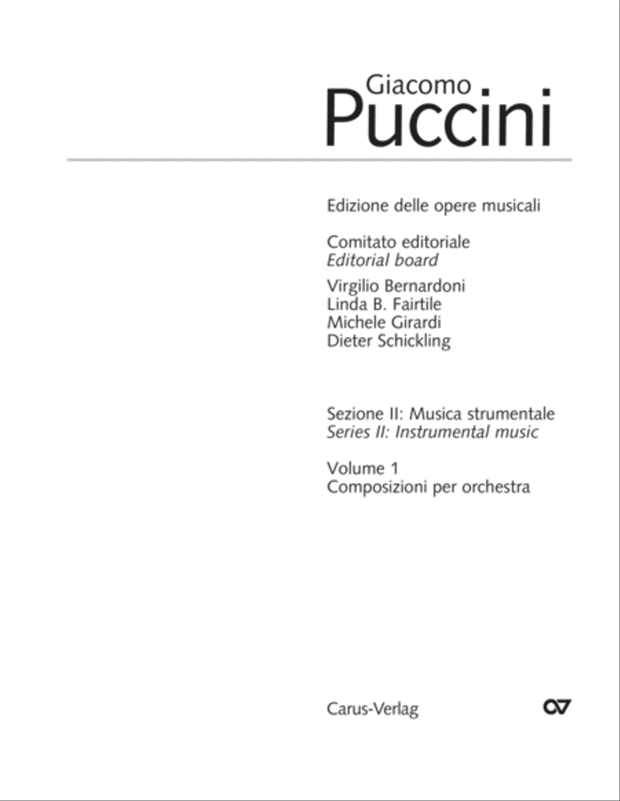Edizione Nazionale delle Opere di Giacomo Puccini. II. Instrumental music; 1. Works for orchestra (vol. II/1) Score scores gallery preview page 5