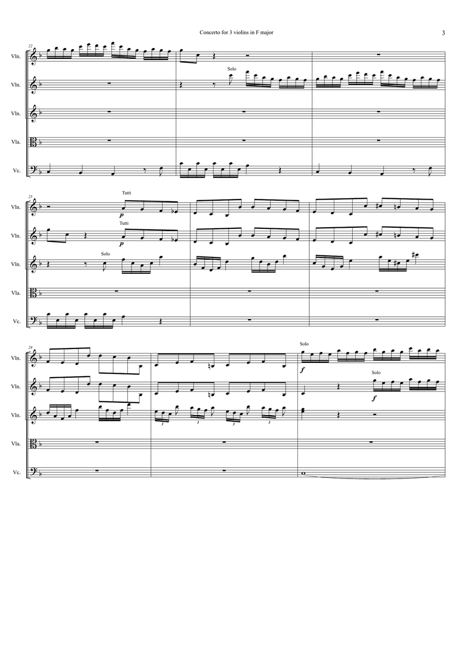 Concerto for 3 Violins in F Major, RV 551 Chamber Orchestra scores gallery preview page 5