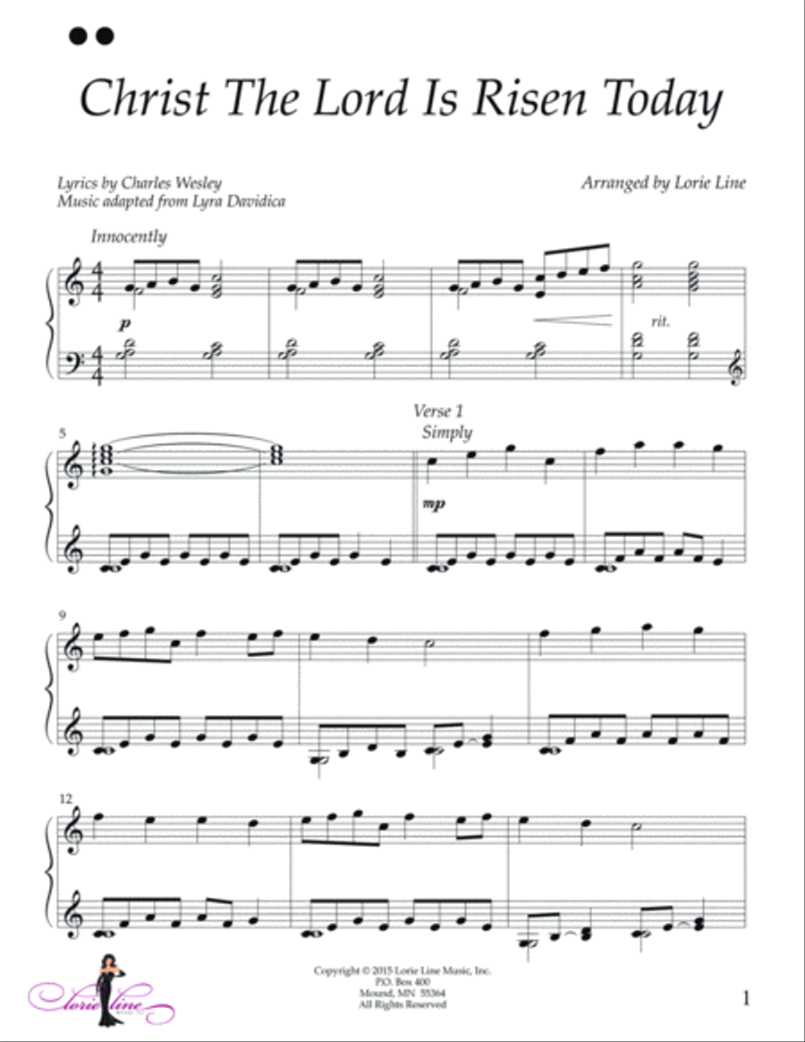 Christ The Lord Is Risen Today Piano Solo scores gallery preview page 2