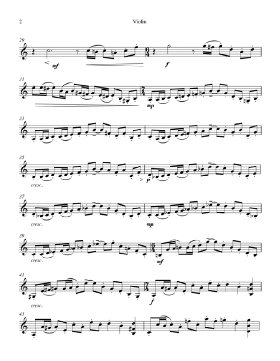Sonata for Violin and Piano - Violin Part Violin scores gallery preview page 3