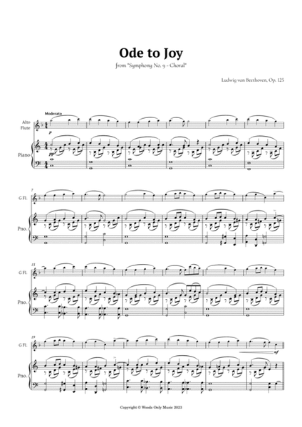 Ode to Joy by Beethoven for Alto Flute image number null