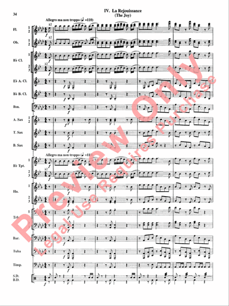 Royal Fireworks Music Concert Band scores gallery preview page 35