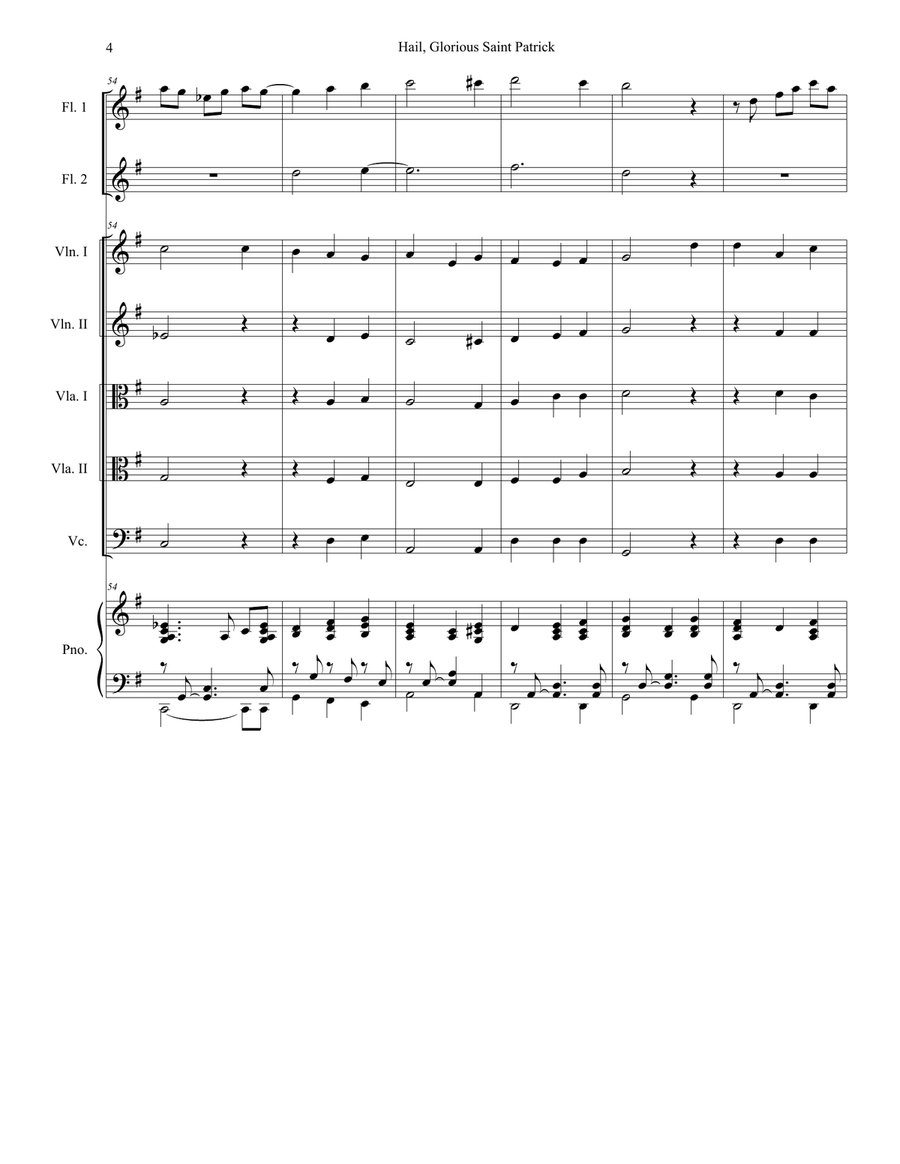 Hail, Glorious Saint Patrick (for String Orchestra and Piano) String Orchestra scores gallery preview page 4