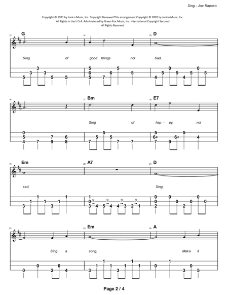 Sing by The Carpenters Dulcimer - Digital Sheet Music