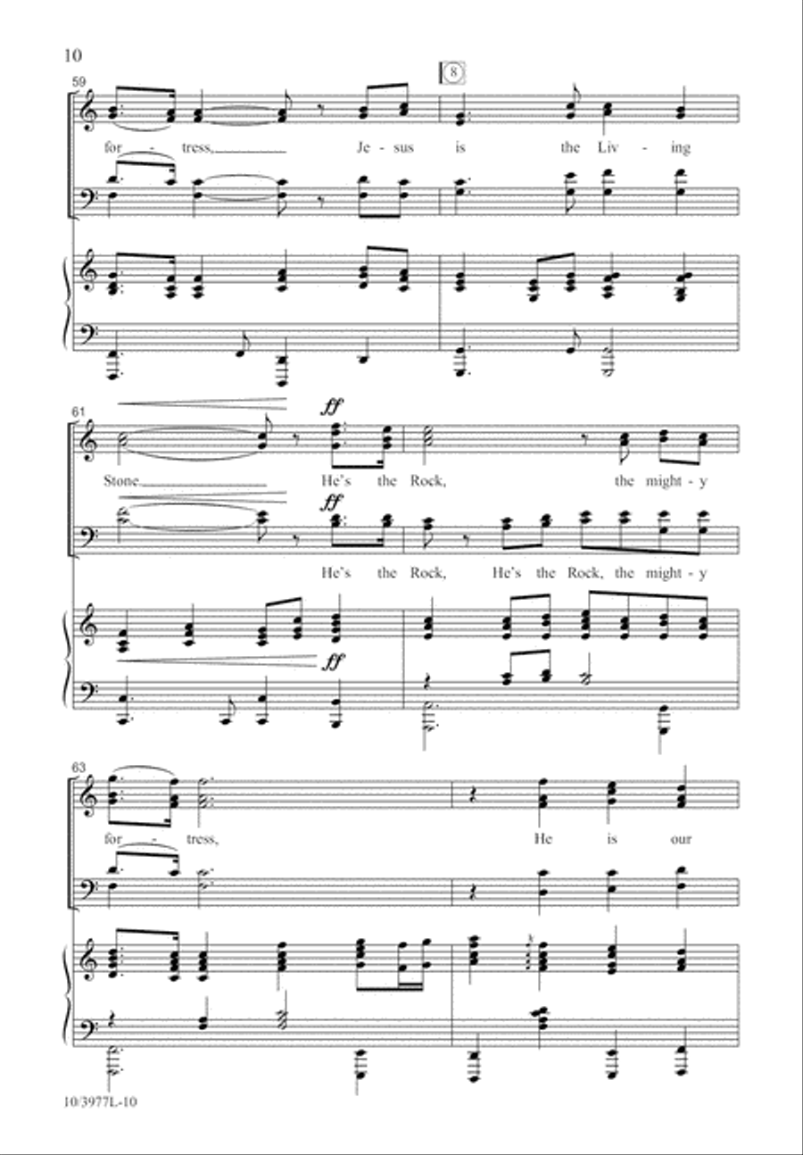 Jesus Is the Living Stone 4-Part scores gallery preview page 10