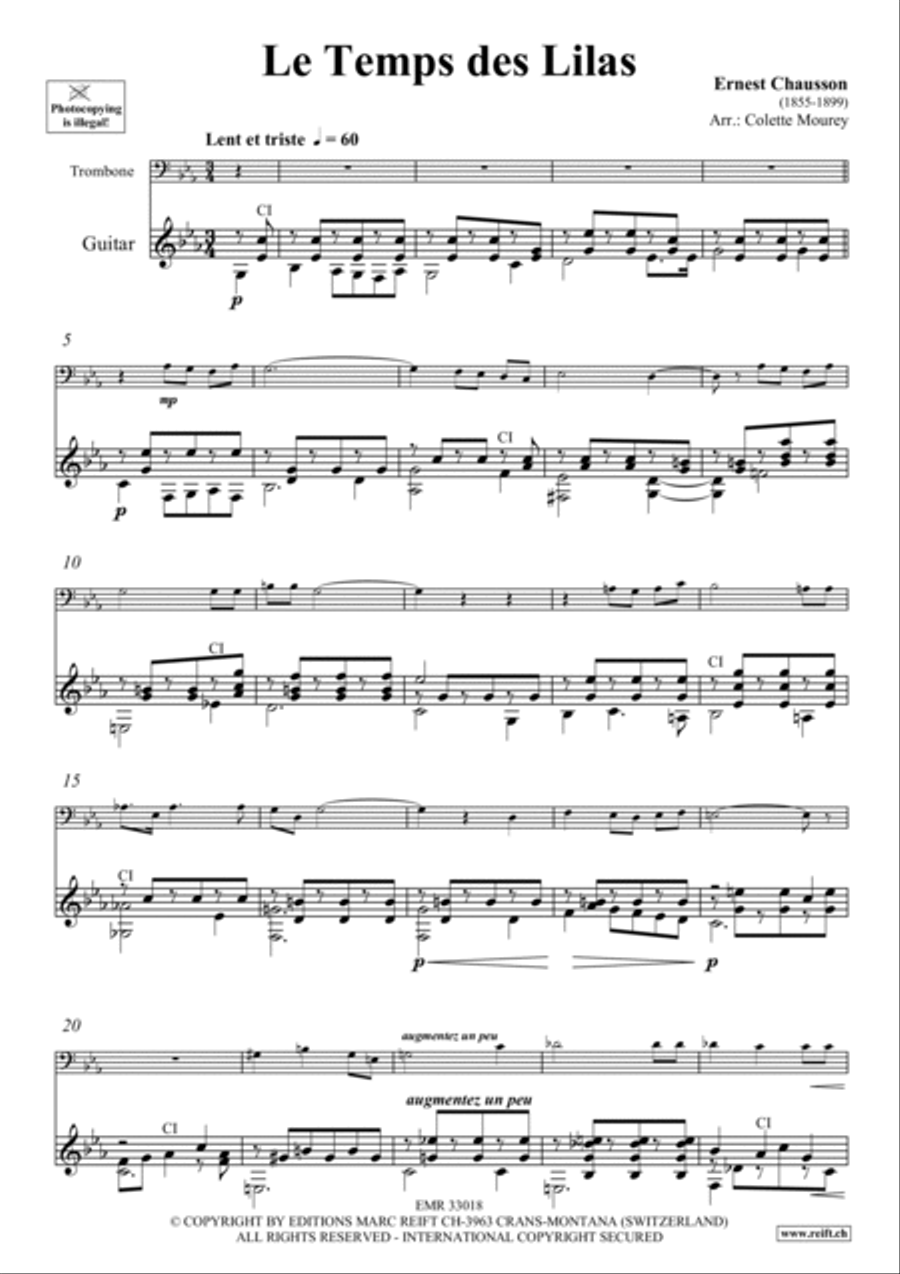 Le Temps des Lilas Le Temps des Lilas Trombone scores gallery preview page 4