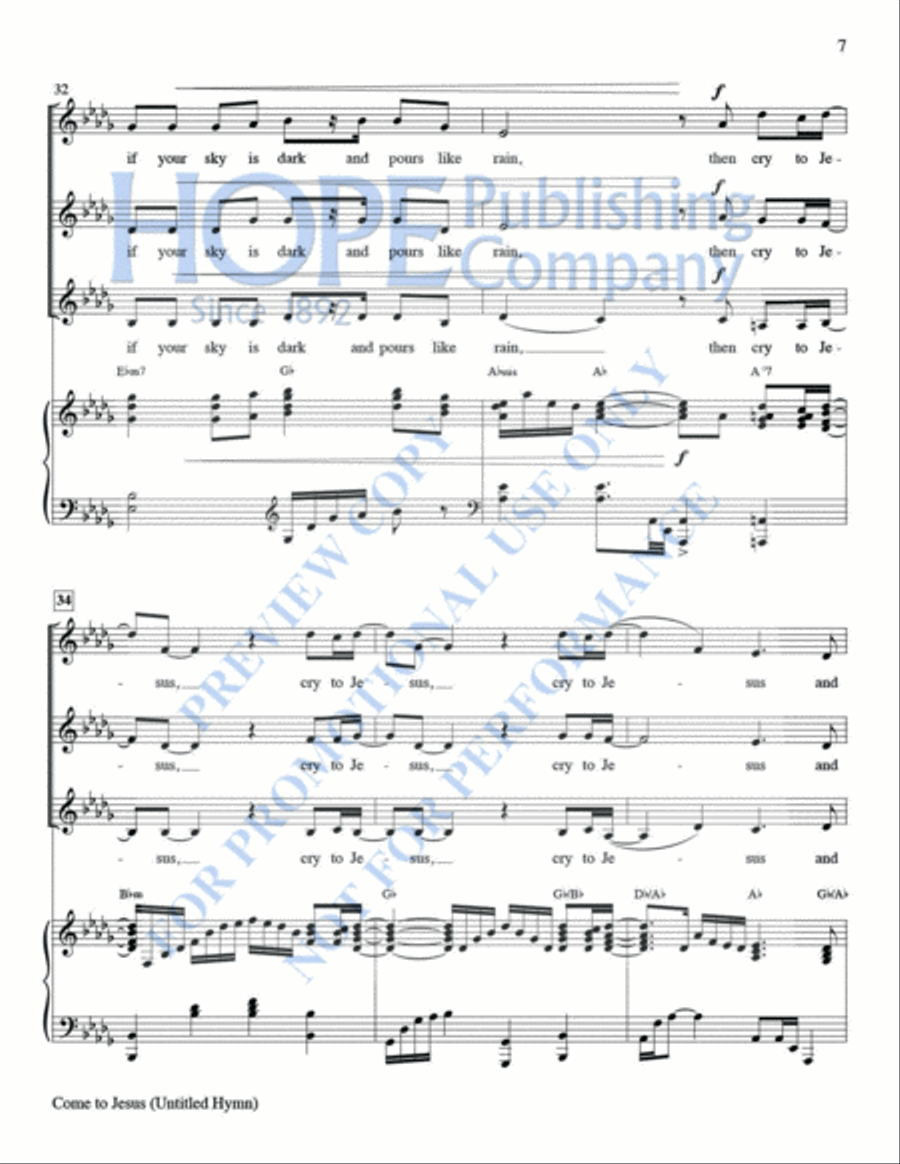 Come to Jesus (Untitled Hymn) Women's Choir scores gallery preview page 8
