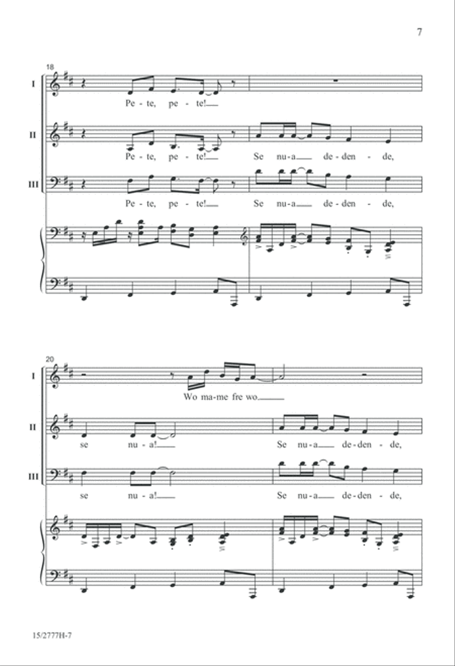 Pete, Pete! 3-Part scores gallery preview page 8