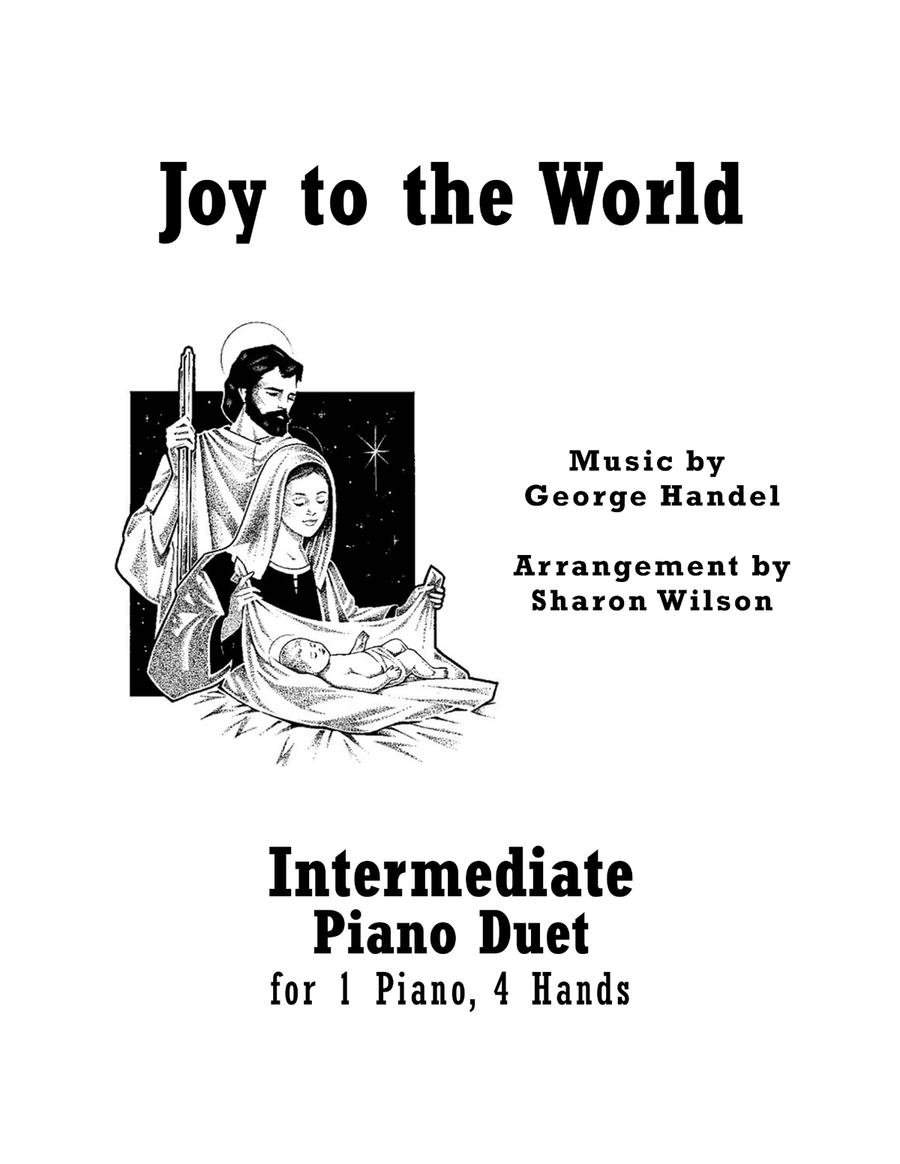 Joy to the World (Intermediate Piano Duet; 1 Piano, 4 Hands) image number null