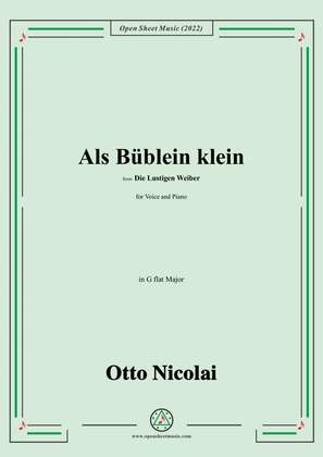 Nicolai-Als Bublein klein,in G flat Major,from Die Lustigen Weiber