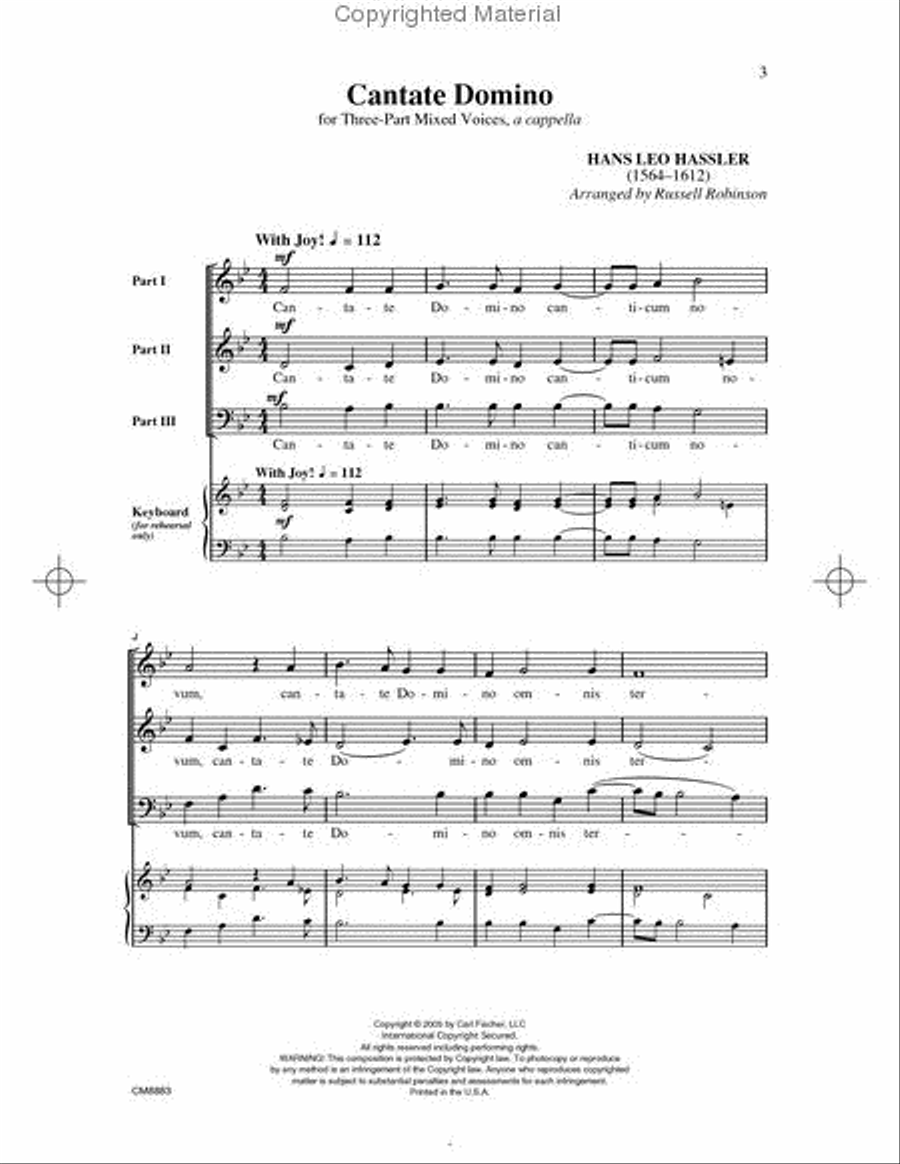 Cantate Domino 3-Part scores gallery preview page 2