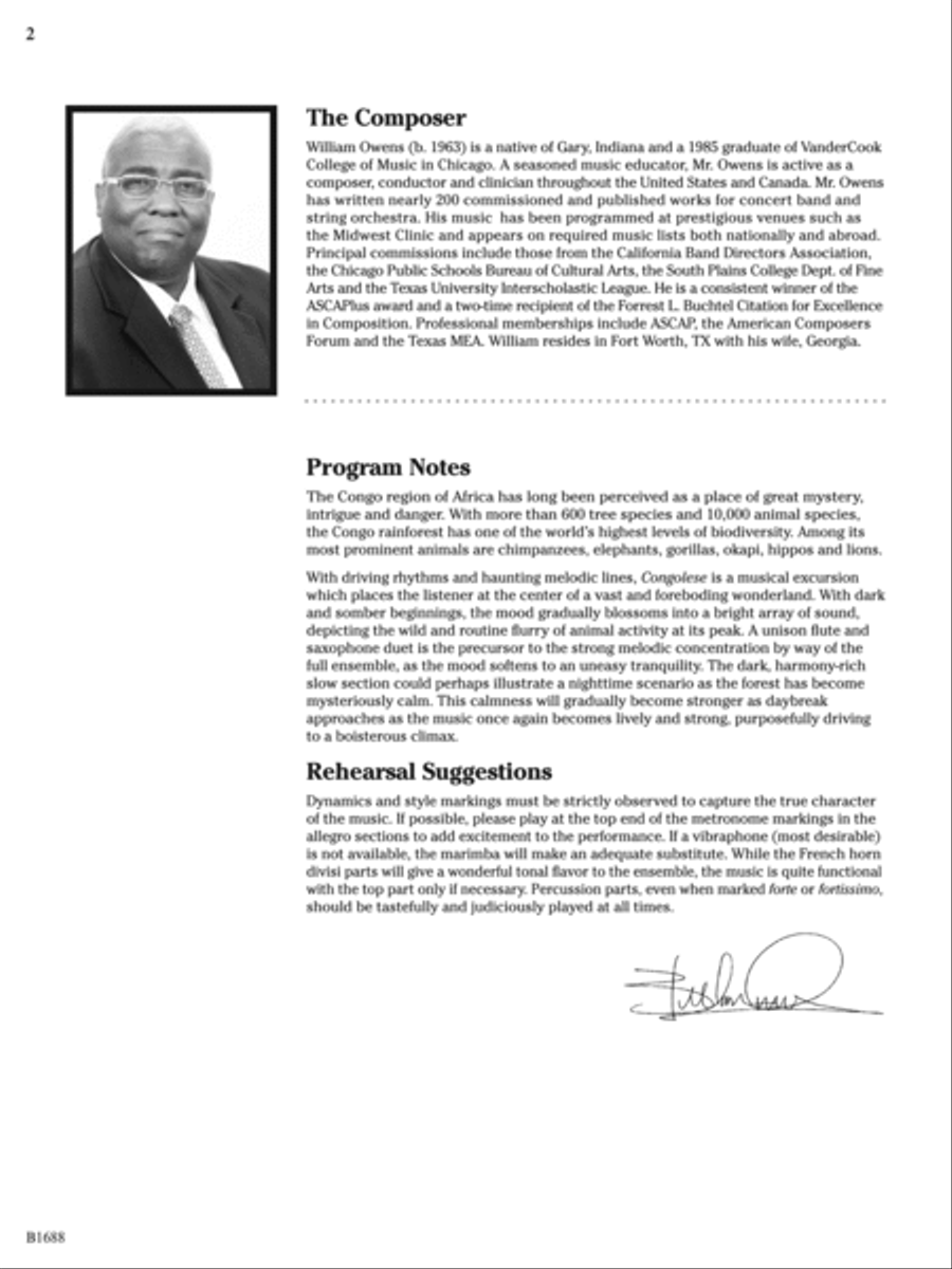 Congolese: Score Concert Band scores gallery preview page 2