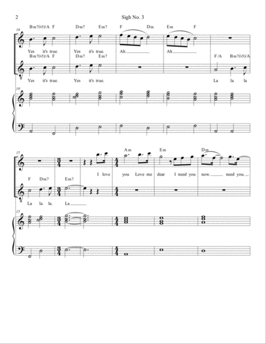 Sigh No. 3 Piano, Vocal, Guitar scores gallery preview page 2