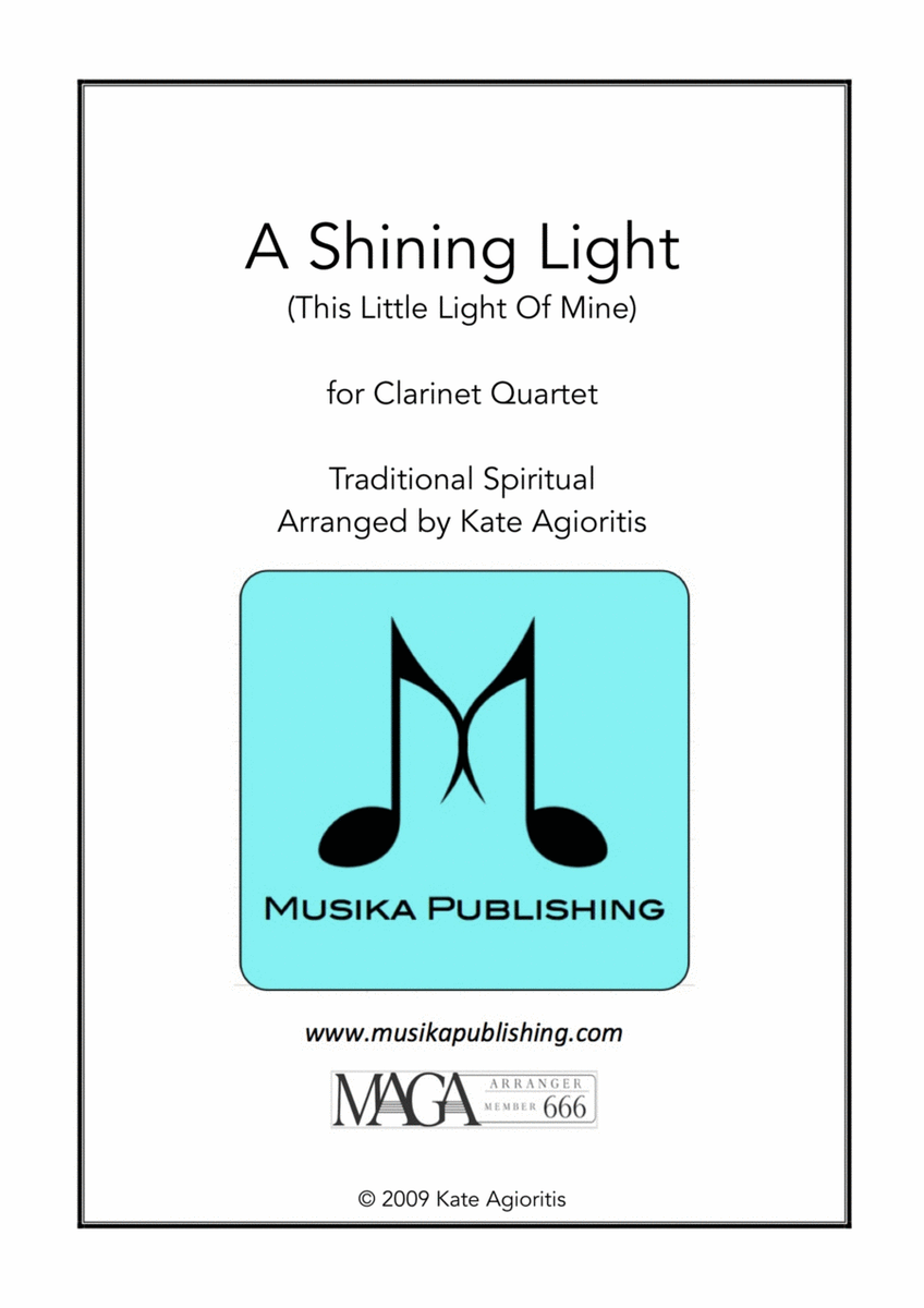 A Shining Light (This Little Light of Mine) - For Clarinet Quartet image number null