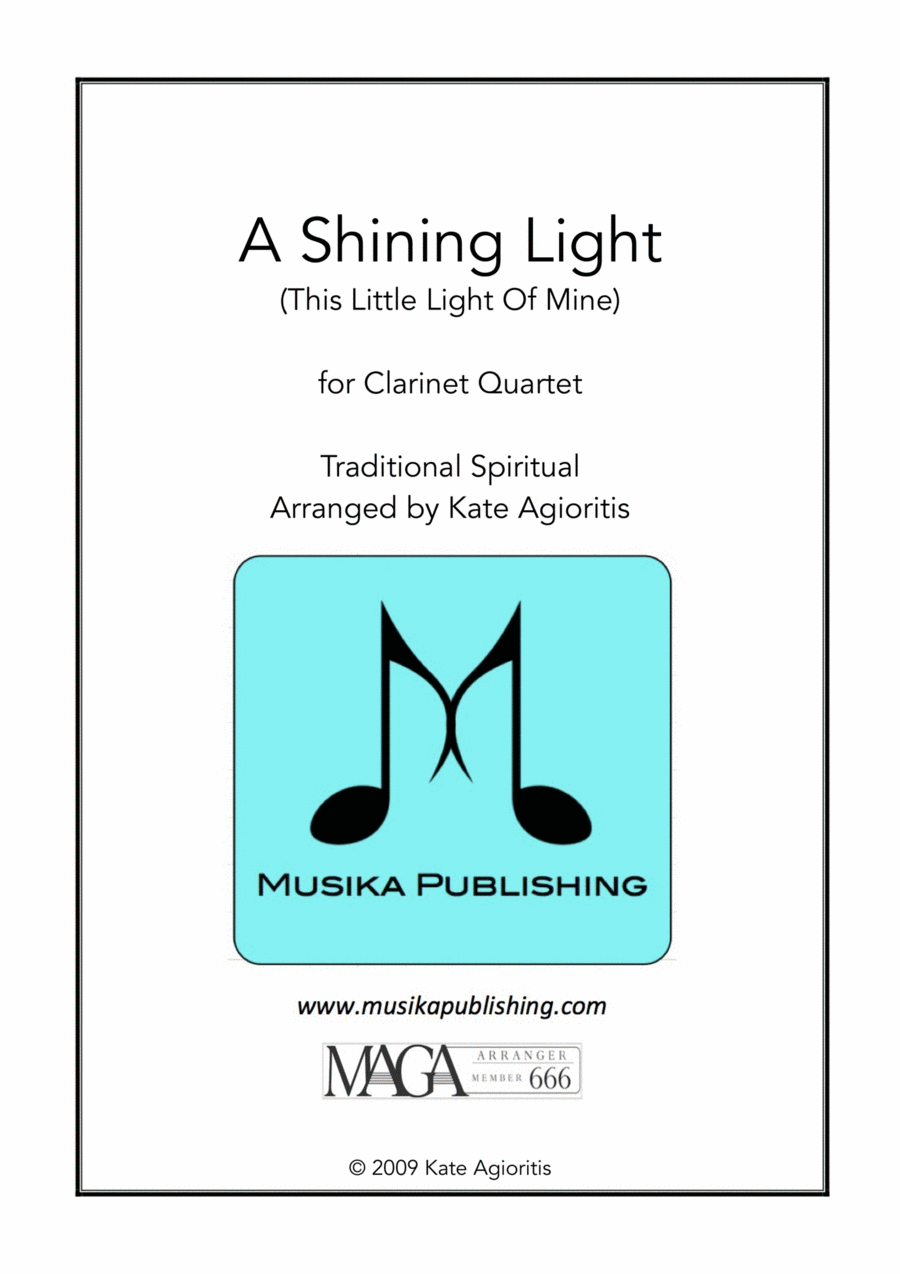 A Shining Light (This Little Light of Mine) - For Clarinet Quartet Clarinet Quartet scores gallery preview page 1