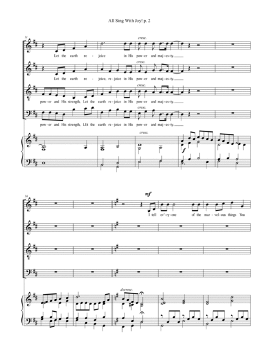 All Sing With Joy! All Sing With Joy! 4-Part scores gallery preview page 2