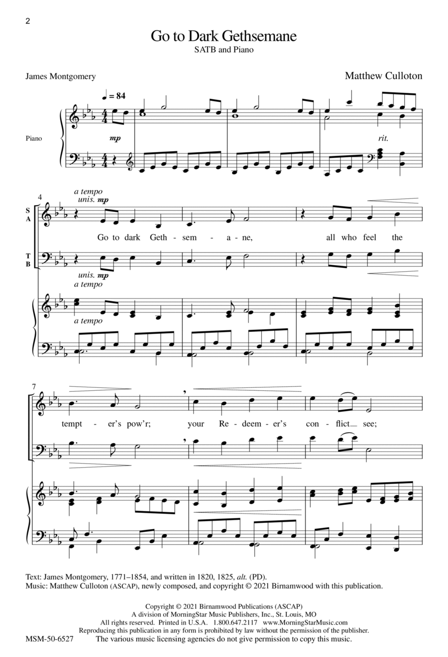 Go to Dark Gethsemane 4-Part scores gallery preview page 1