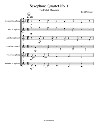 Saxophone Quartet No. 1 - Score Only