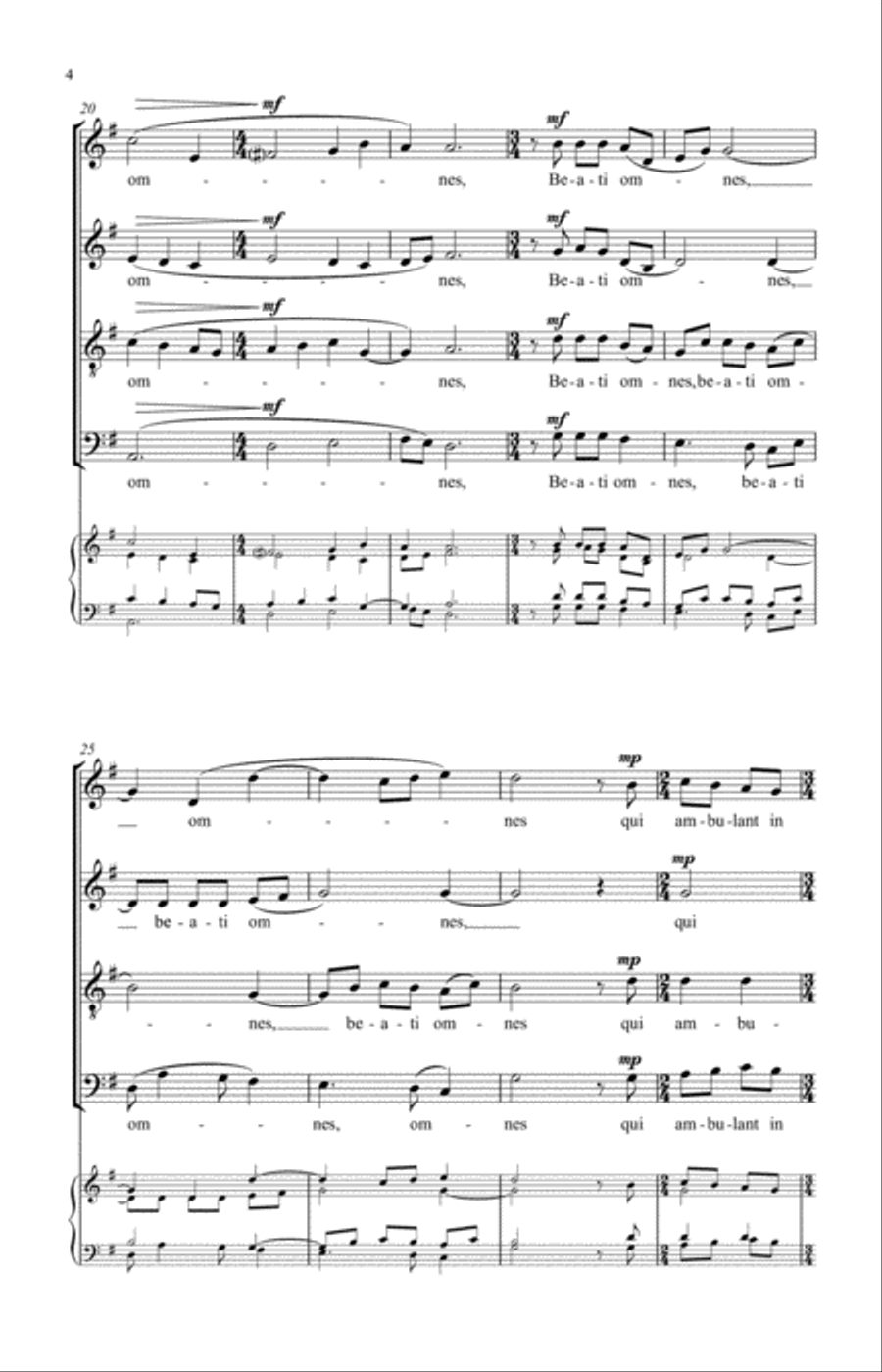 Beati Omnes 4-Part scores gallery preview page 7