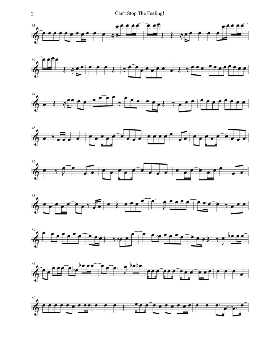 Can't Stop The Feeling from TROLLS Violin Solo scores gallery preview page 2