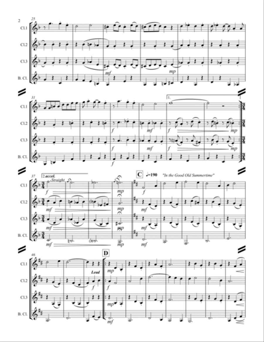 Sing-along Medley #2 (for Clarinet Quartet) Clarinet Quartet scores gallery preview page 3