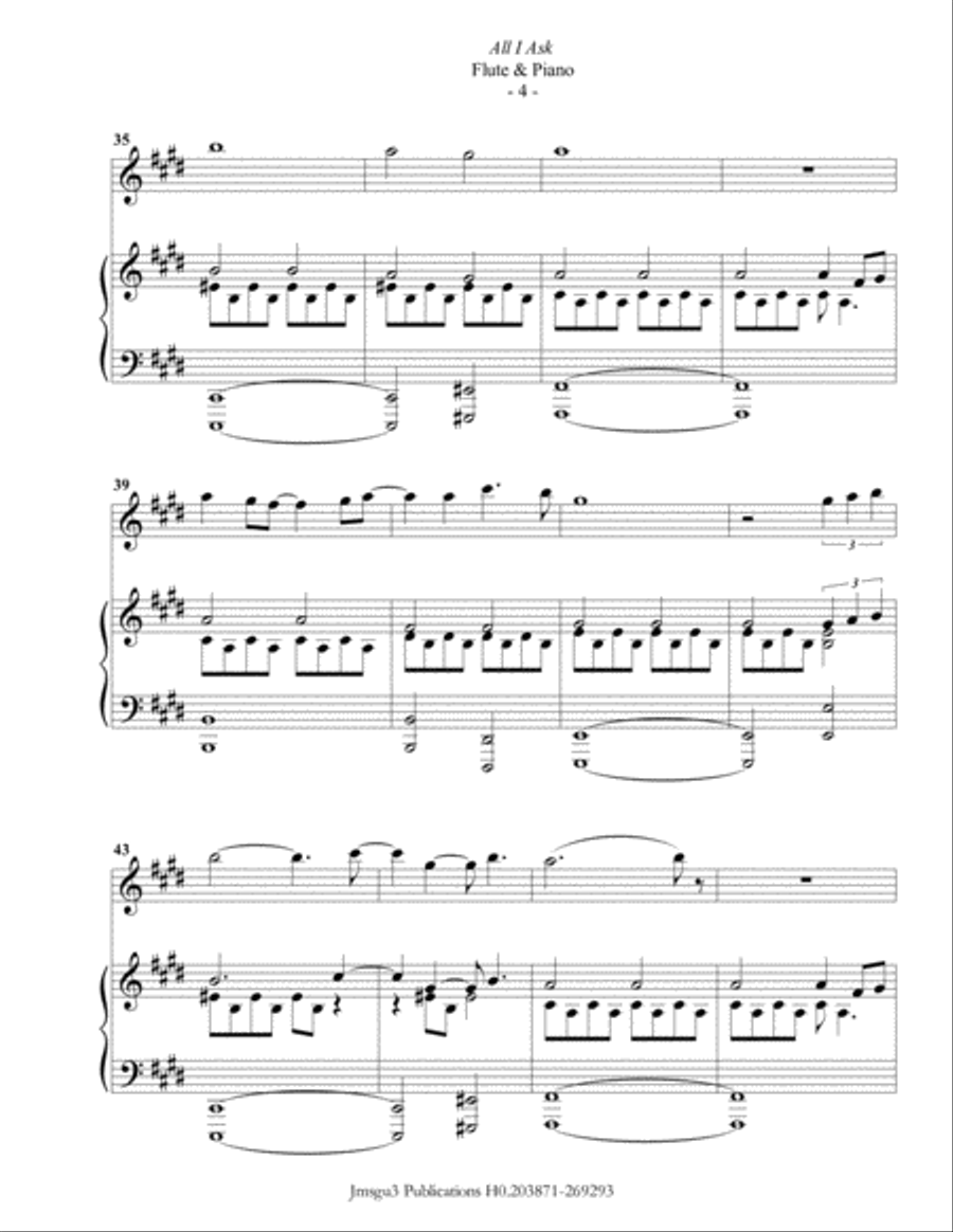 All I Ask Flute Solo scores gallery preview page 4