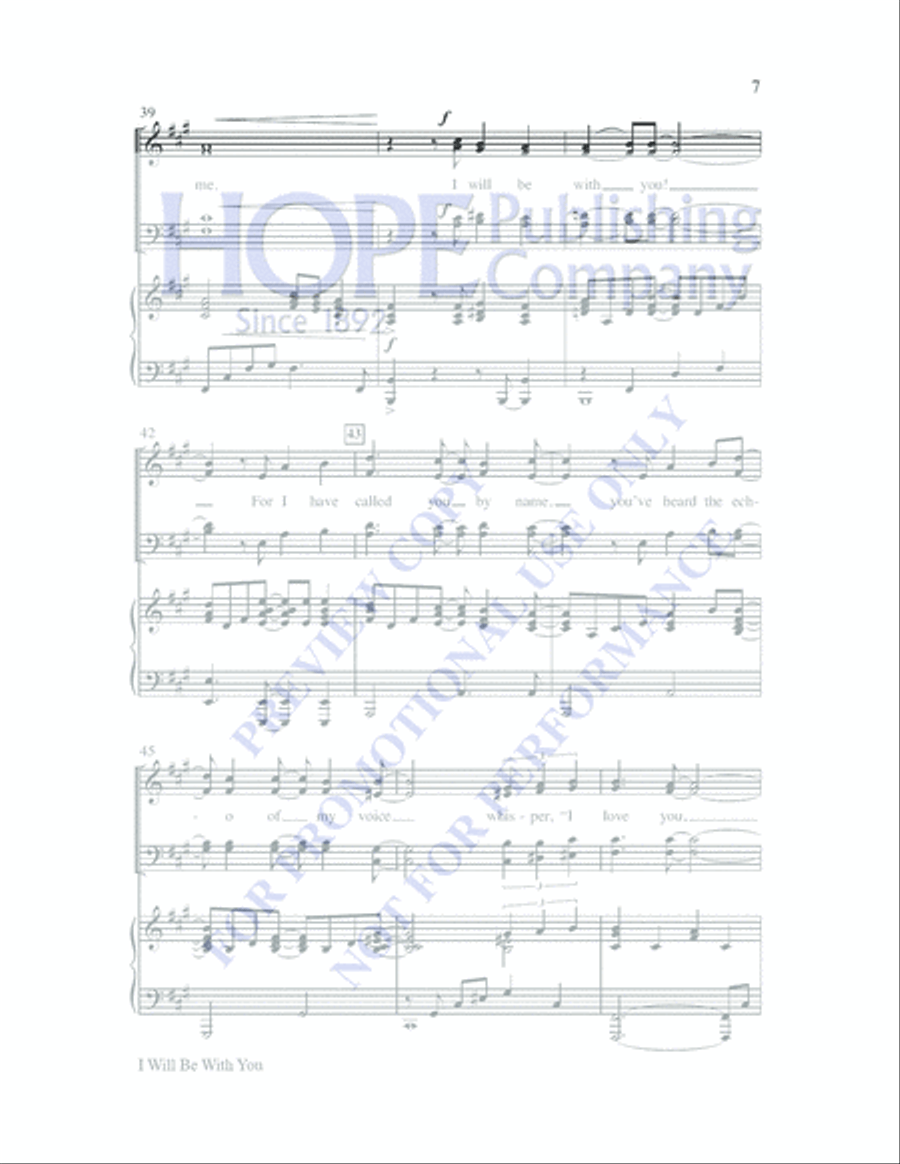 I Will Be With You 4-Part scores gallery preview page 6