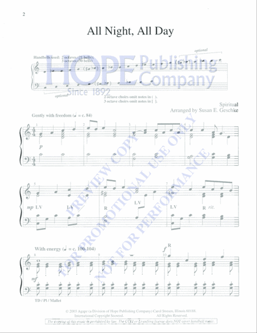 All Night, All Day 3-Octaves scores gallery preview page 2