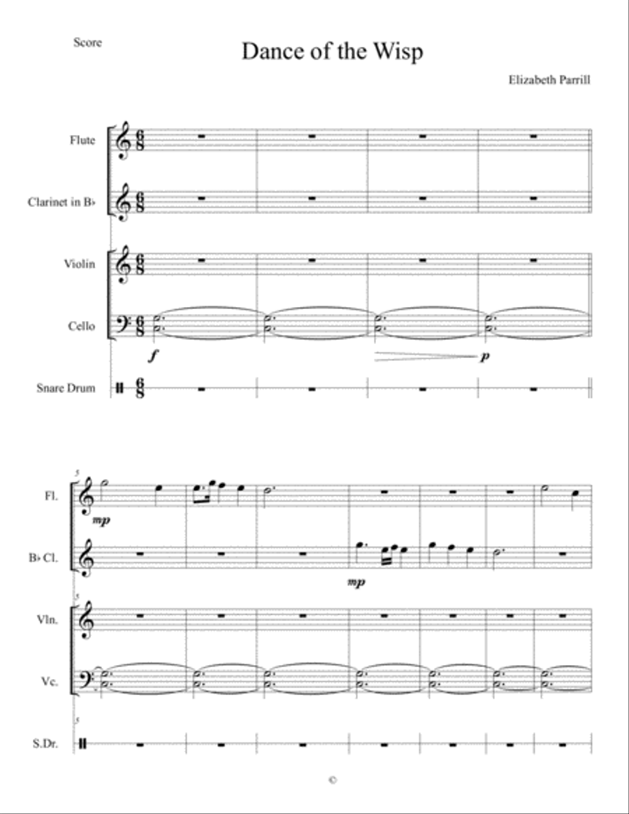 Dance of the Wisp Small Ensemble scores gallery preview page 2