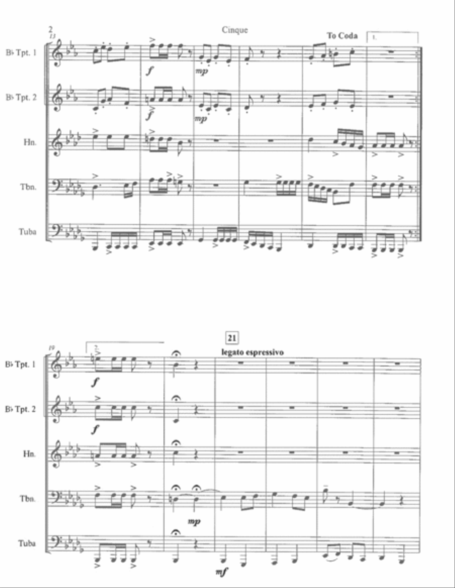 Cinque Brass Ensemble scores gallery preview page 2