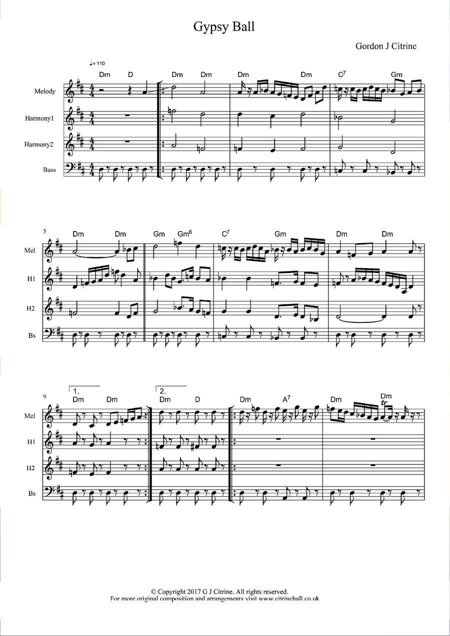 Gypsy Ball Clarinet scores gallery preview page 2