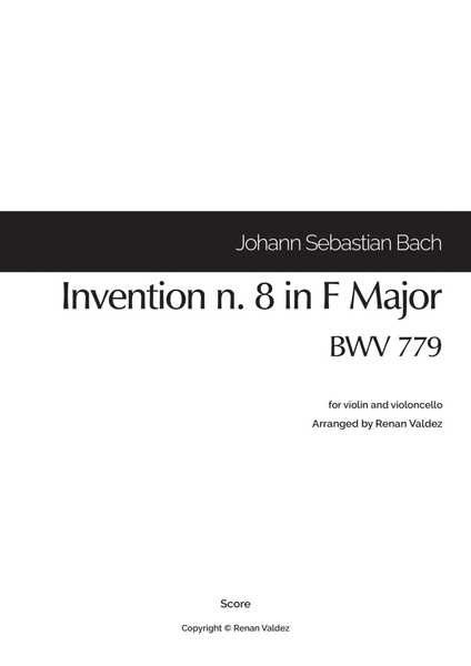 Invention n. 8 in F Major, BWV 779 (for violin and violoncello) image number null