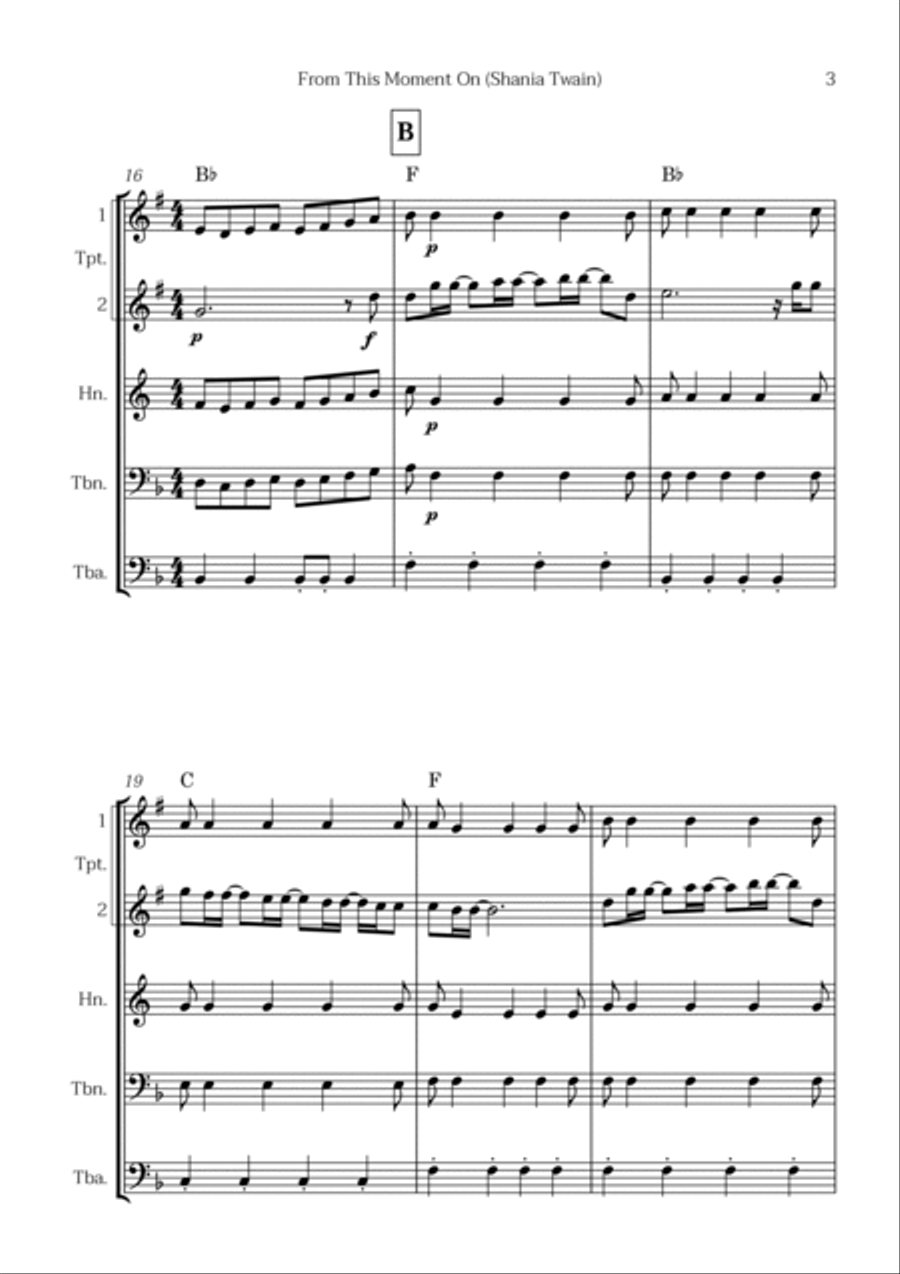 From This Moment On Brass Quintet scores gallery preview page 3