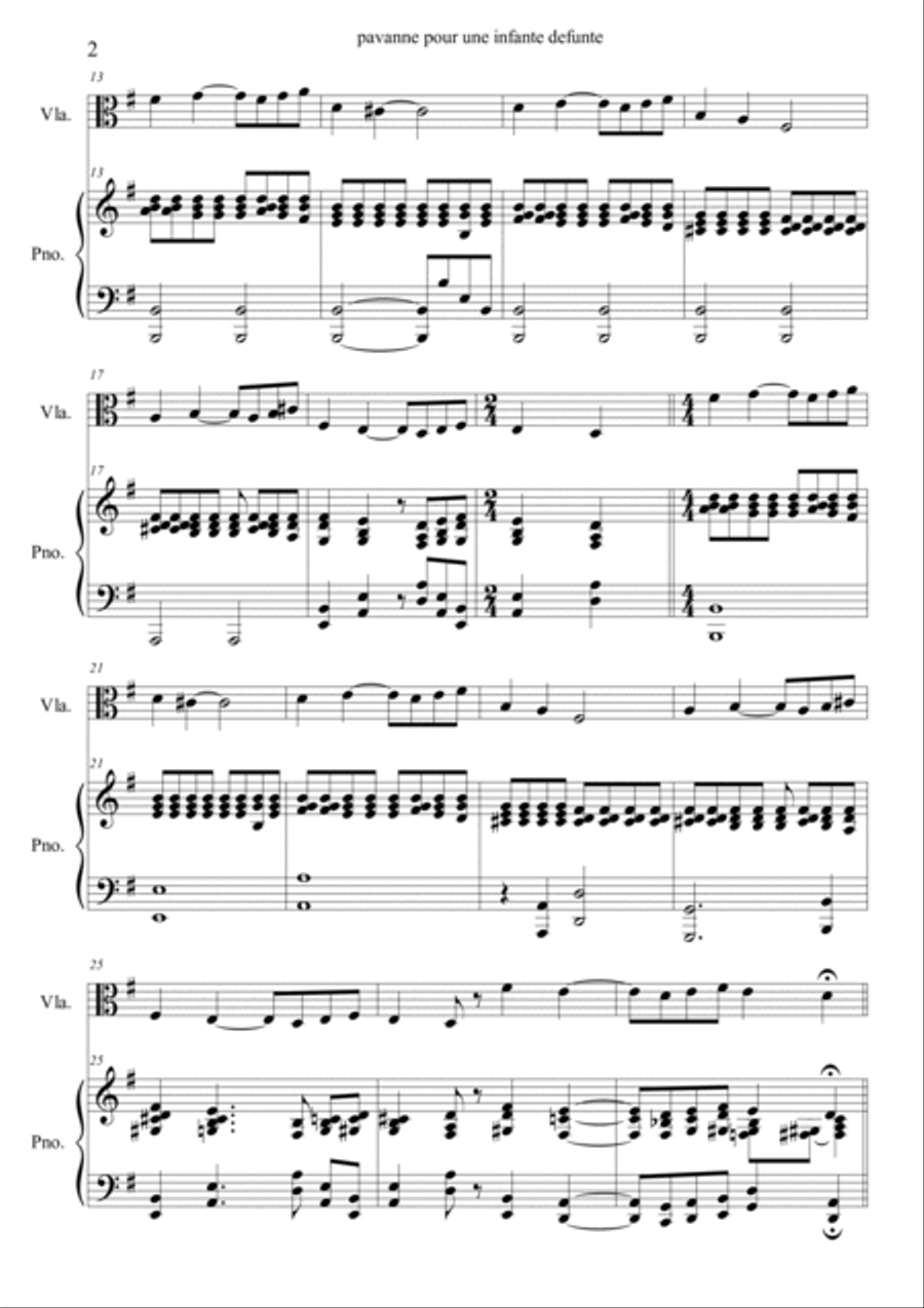 Pavanne Pour Une Infante Defunte Viola scores gallery preview page 2