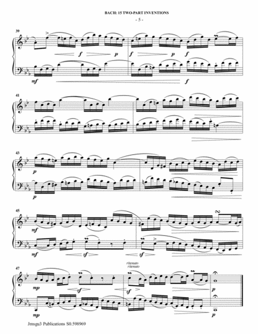 Bach: 15 Two-Part Inventions for English Horn & Bassoon image number null