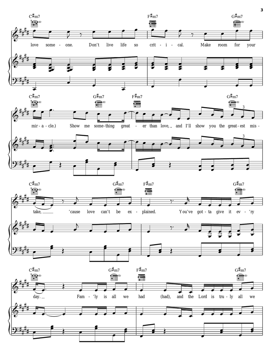 Life Is Not Promised Piano, Vocal, Guitar scores gallery preview page 3