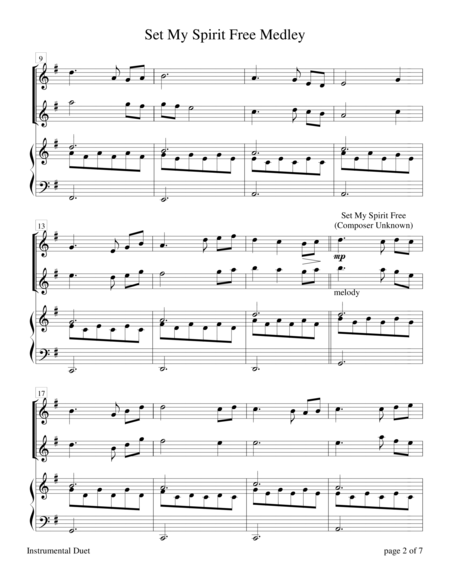 Set My Spirit Free Medley (Violin and/or Flute Duet) by Sharon Wilson Flute - Digital Sheet Music
