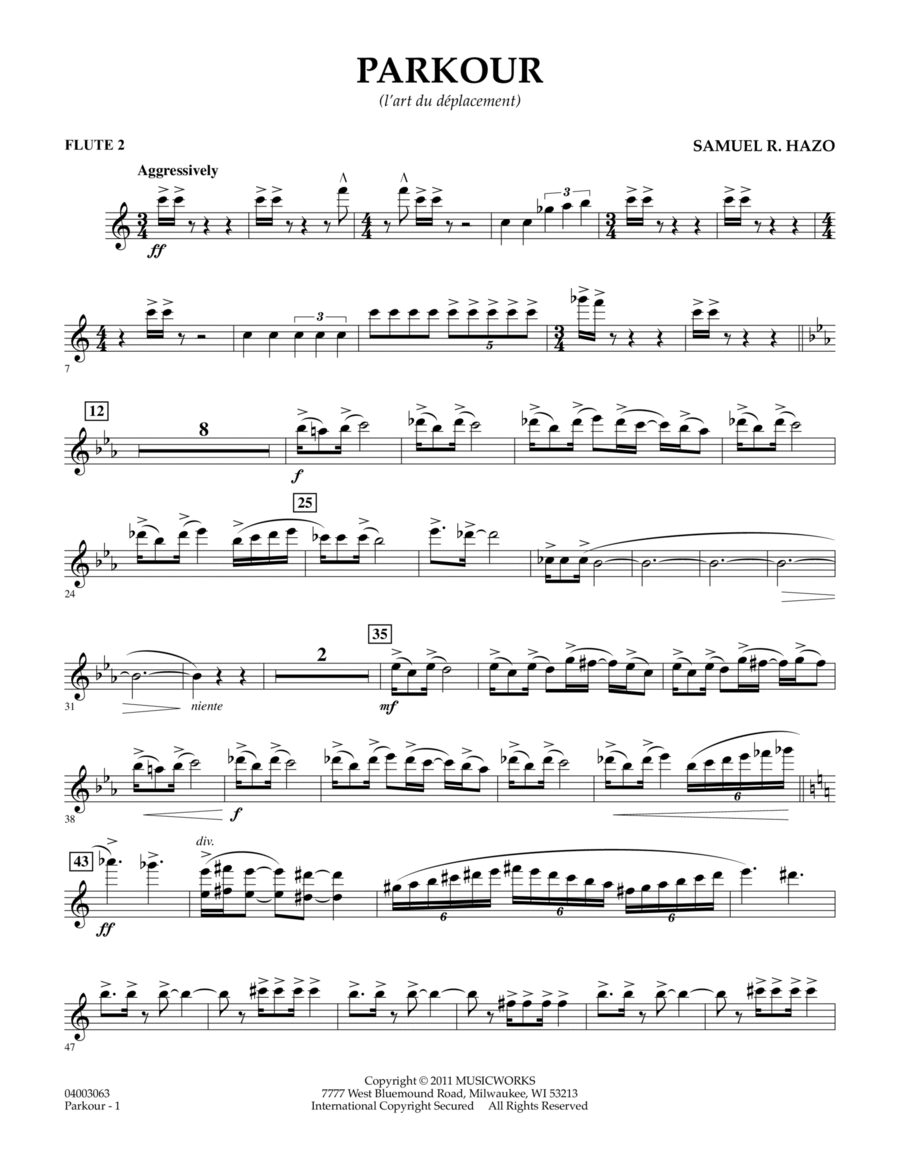 Parkour - Flute 2 Parkour - Flute 2 Concert Band scores gallery preview page 1