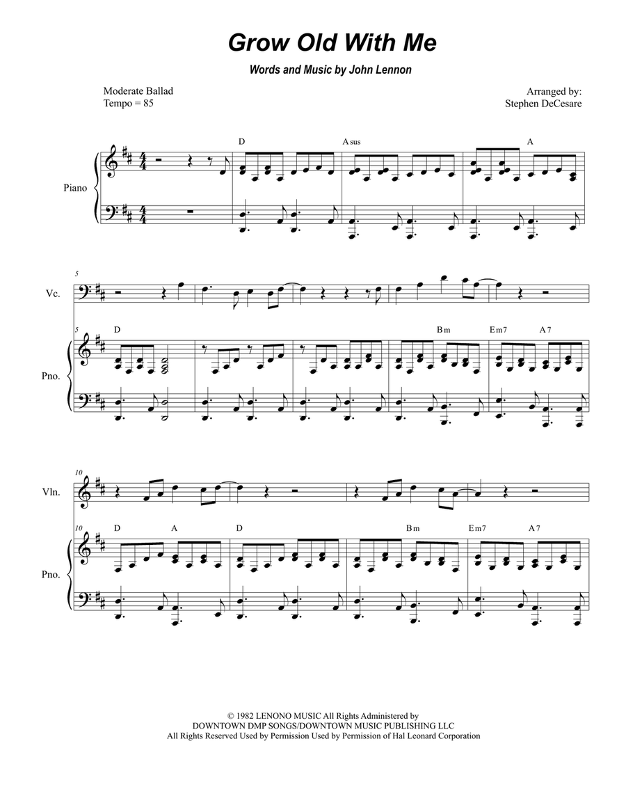Grow Old With Me Piano Trio scores gallery preview page 1