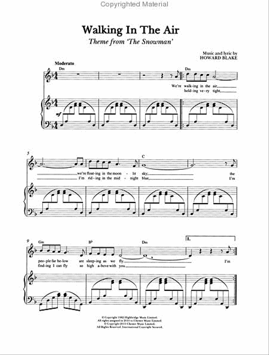 Walking in the Air (Theme from The Snowman) Piano, Vocal scores gallery preview page 2