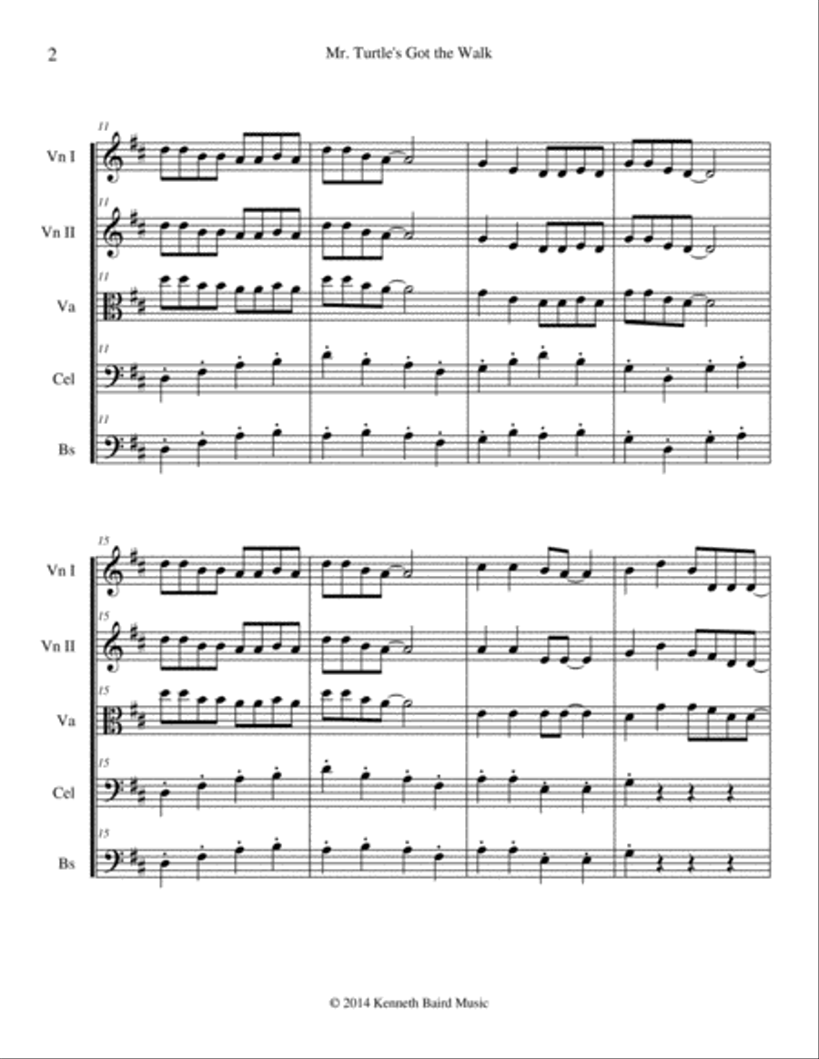 Mr. Turtle's Got the Walk String Orchestra scores gallery preview page 2