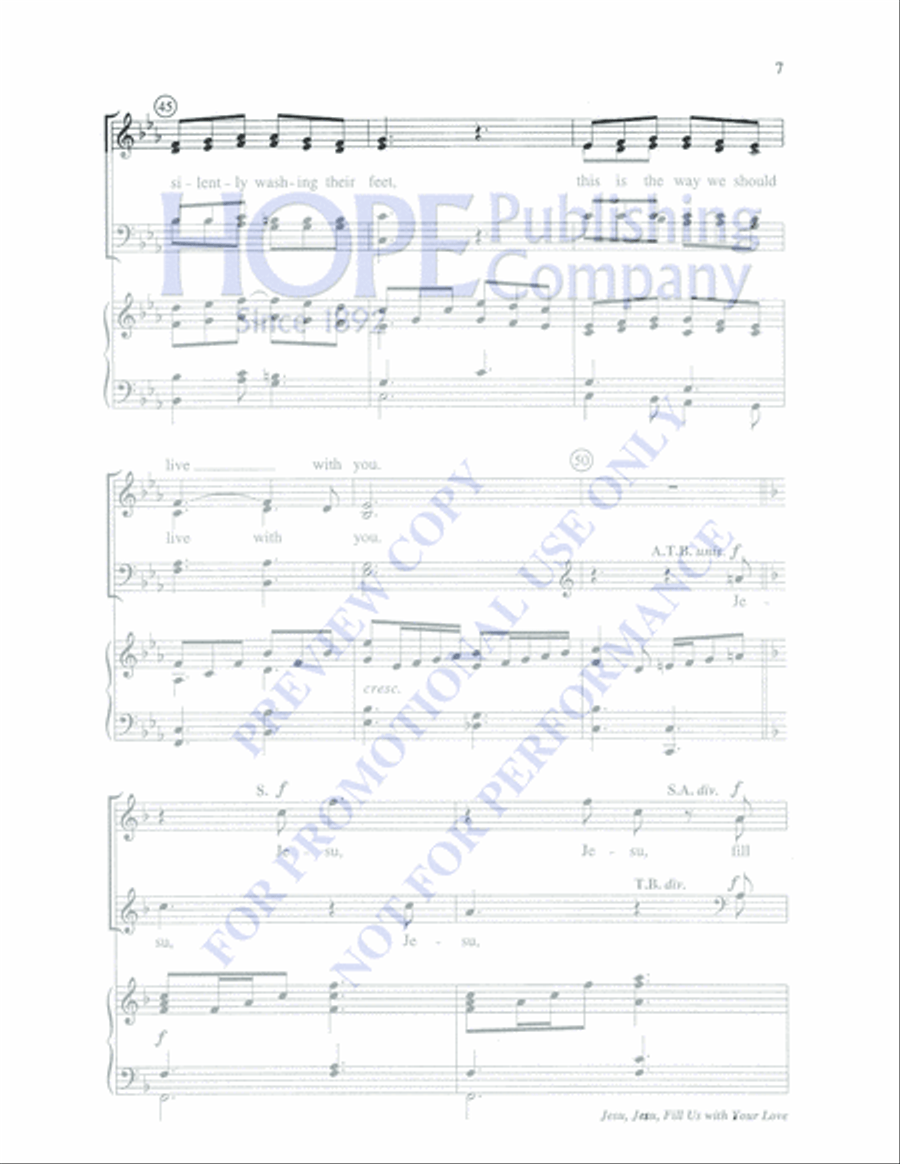 Jesu, Jesu, Fill Us With Your Love 4-Part scores gallery preview page 7