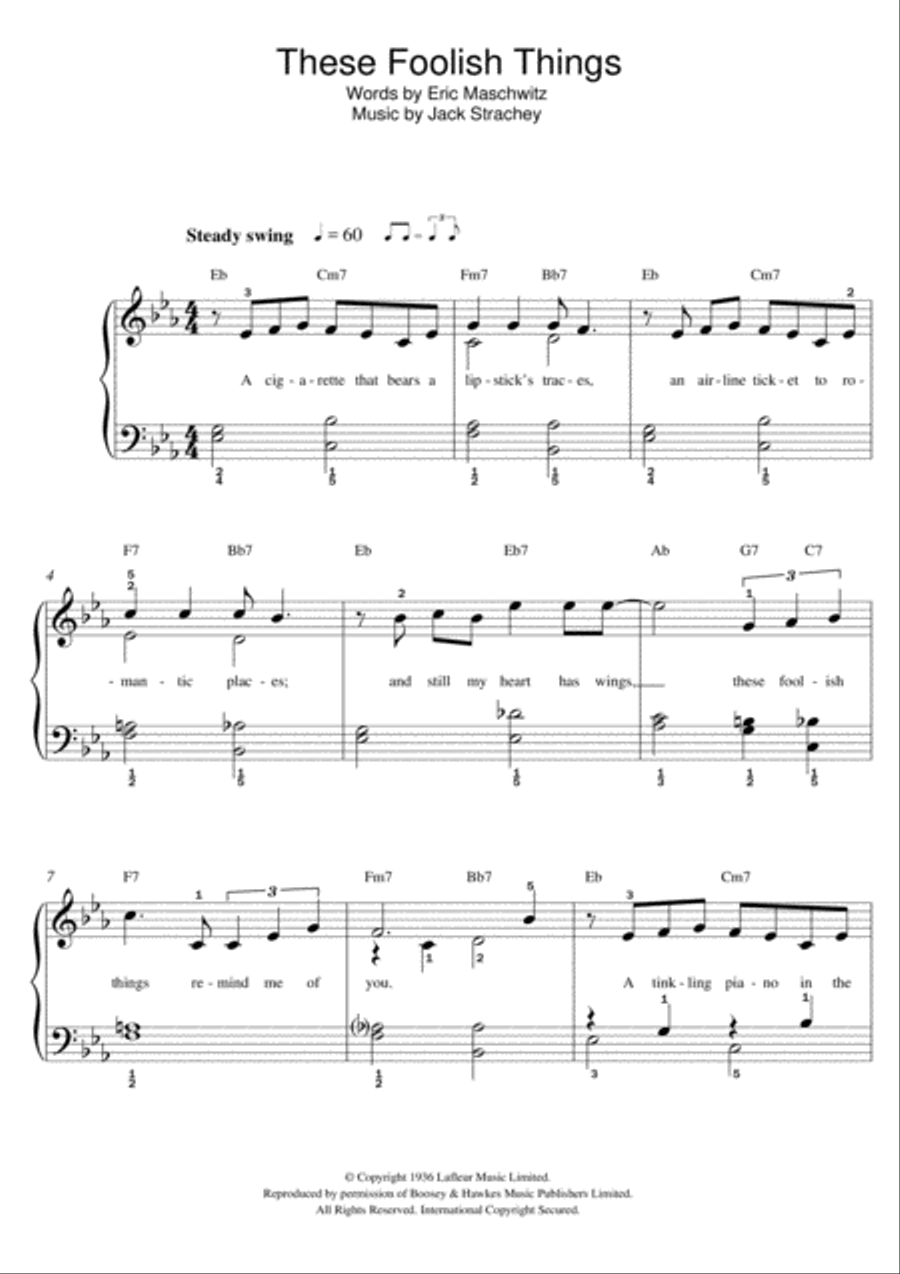 These Foolish Things These Foolish Things Piano scores gallery preview page 1