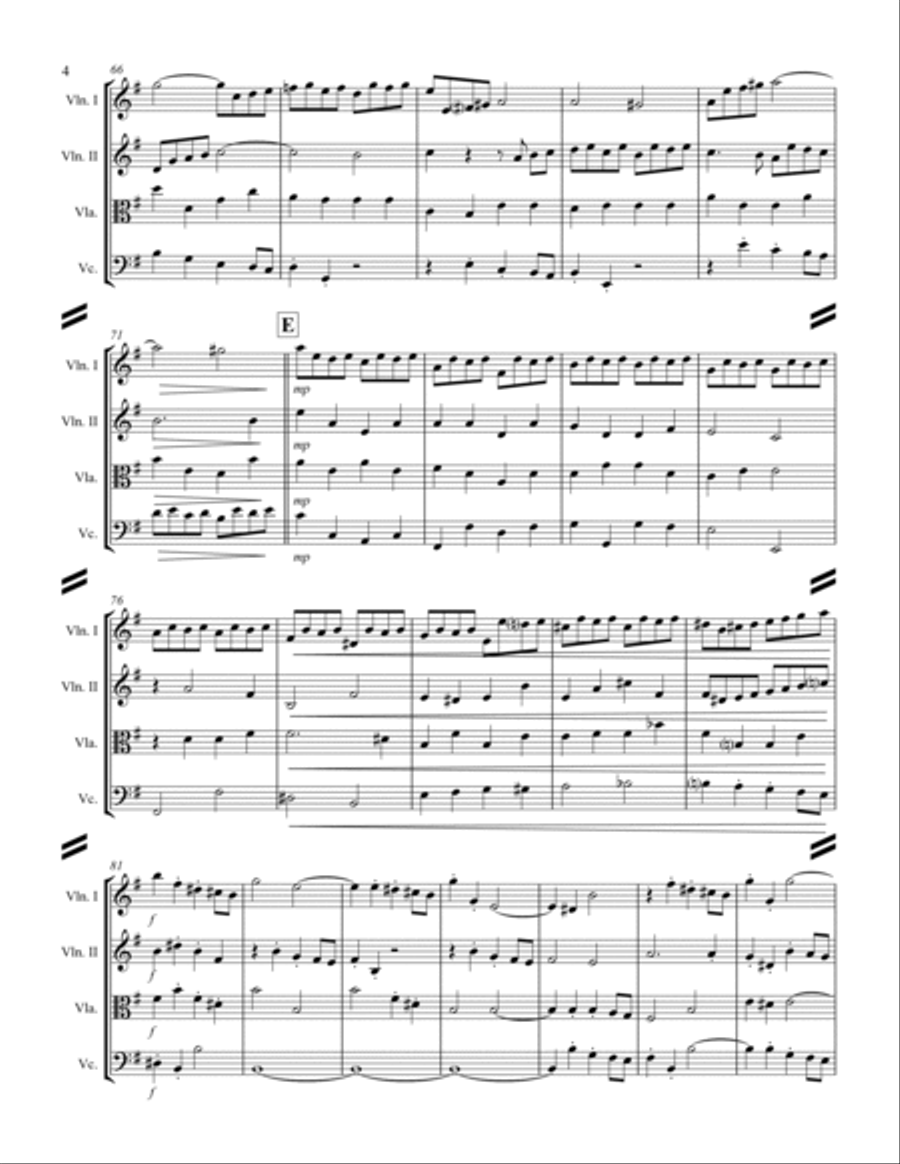 Handel - Overture - Sinfonia from Messiah (for String Quartet) String Quartet scores gallery preview page 5